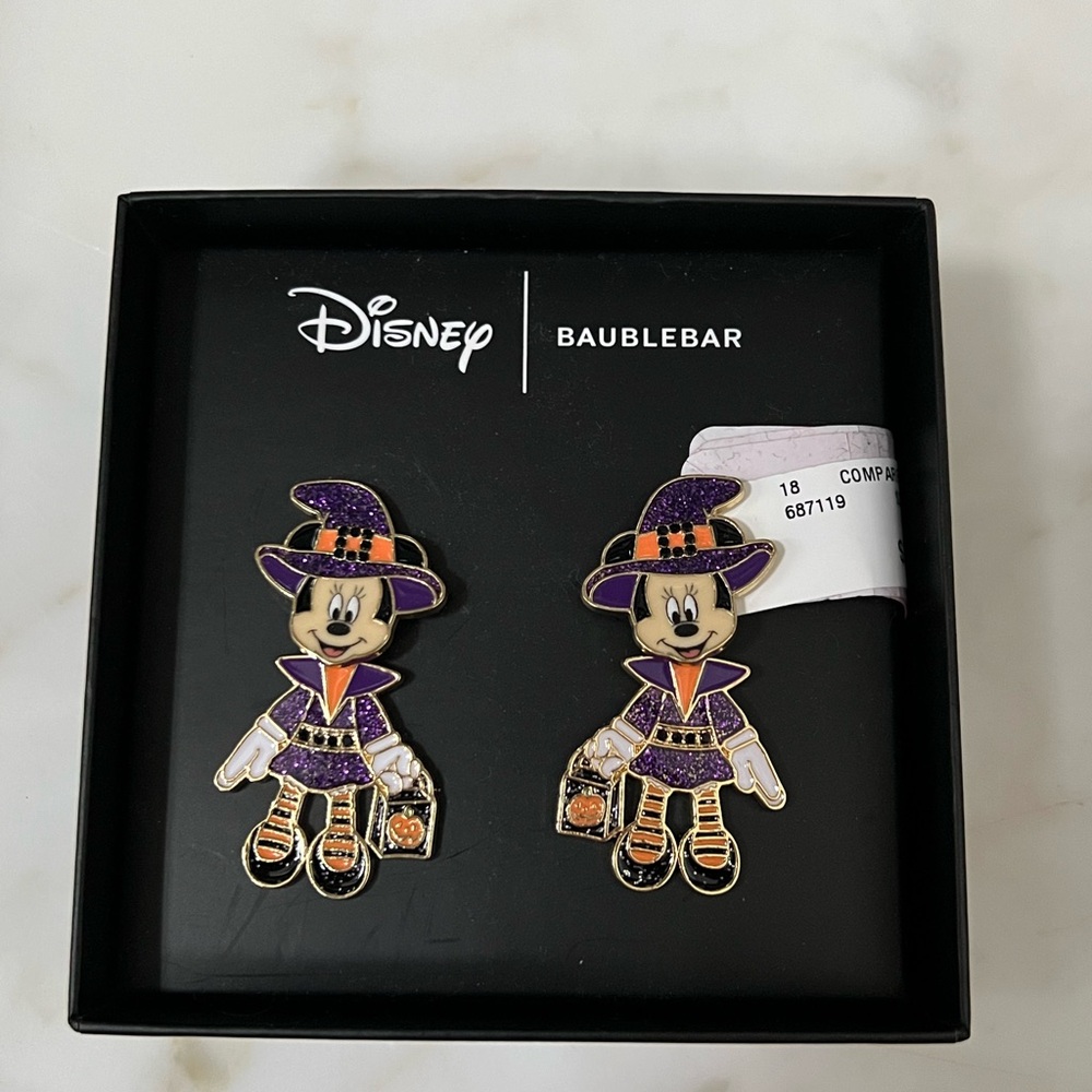 Disney BaubleBar Minnie Mouse Witch Costume Halloween Earrings